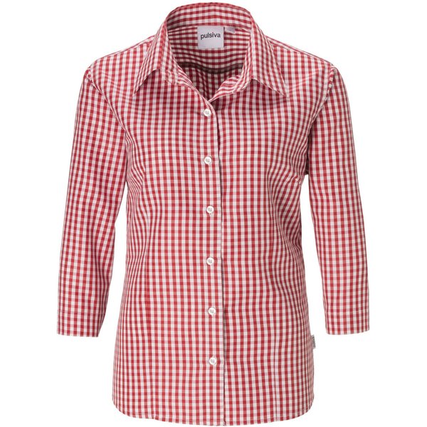 PULSIVA Chemisier femme Marie manches 3/4; Taille 54; rouge/blanc