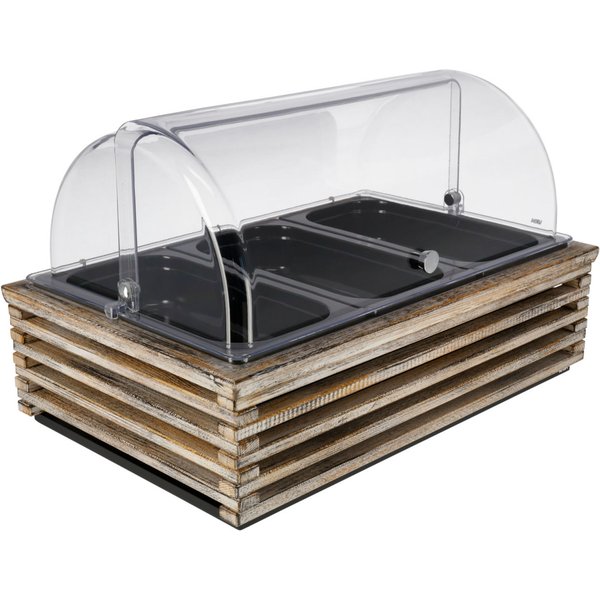 VEGA Set fraîcheur Natchez haut, 6,5 cm, 3x GN 1/3, mélamine; GN 1/1, 57.5x37x27.7 cm (LxlxH); blanc vintage/transparent/blanc; rectangulaire