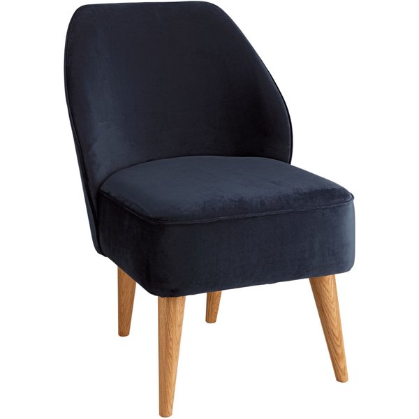 VEGA Poltrona Lasse in velluto; 54x60x82 cm (LxPxH); seduta blu scuro