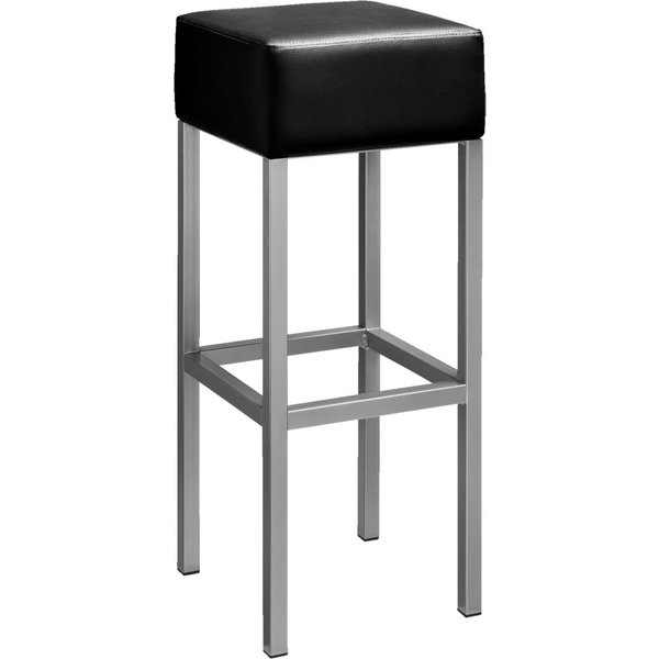 2x PULSIVA Sgabello Cuba; 32x32x81 cm (LxPxH); seduta nero, struttura argento; 2 pz. / Pacco