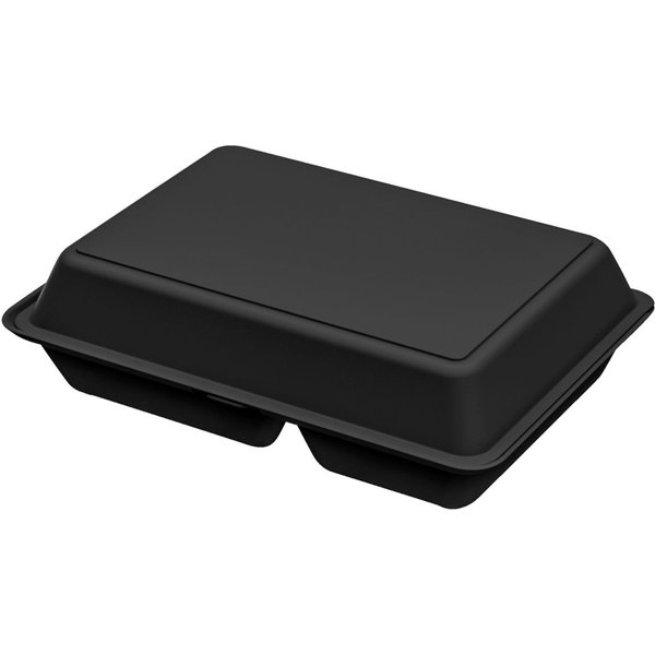 Boîte réutilisable Hotaka 3 compartiments elasto REuse; 800 ml, 21x29x8.4 cm (LxlxH); noir; rectangulaire; 18 pièce(s) / Lot