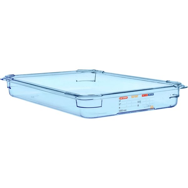Bac Gastro GN 1/1 en ABS Araven; GN 1/1, 8.35 l, 53x32.5x6.5 cm (LxlxP); bleu