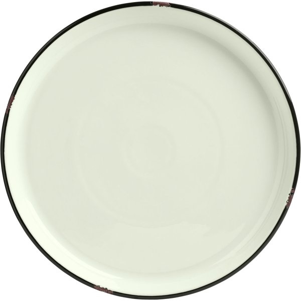 4x VEGA Assiette Liron plate; 28x3 cm (ØxH); écru/noir; rond(e); 4 pièce(s) / Lot