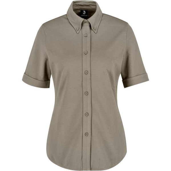 JOBELINE Chemisier femme Piqué manches courtes; Taille 2XL; taupe