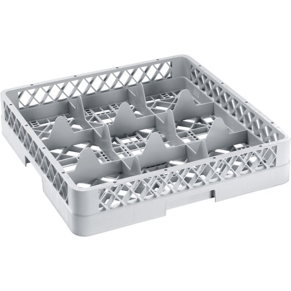 PULSIVA Cestello lavastoviglie per bicchieri 9 scomparti; 50x50x10 cm (LxPxH); grigio