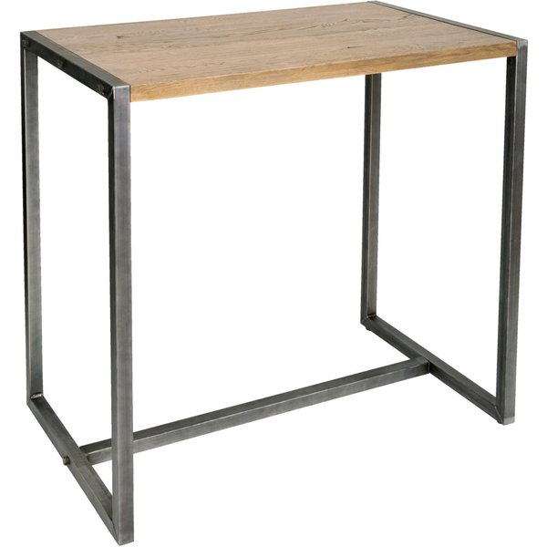 VEGA Tavolo alto Torres rettangolare; 120x70x110 cm (LxLxH); Piano tavolo quercia antica/grigio, struttura grigio; rettangolare