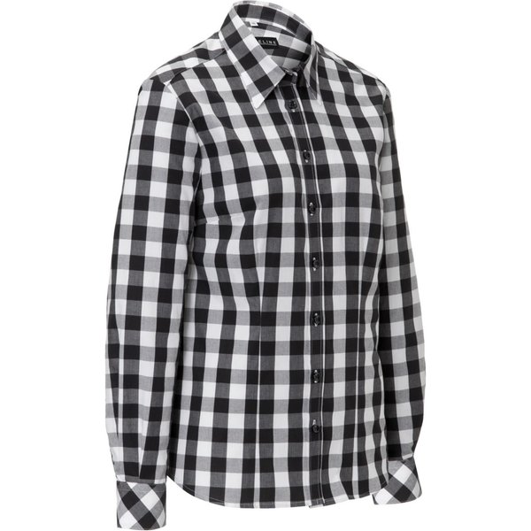 JOBELINE Chemisier femme Davis manches longues; Taille 36; noir/blanc