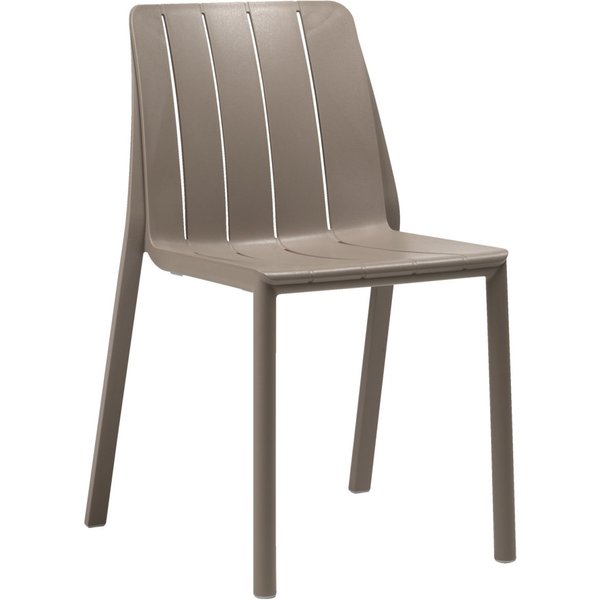 Sedia da esterno in polipropilene Tiberina impilabile Nardi; 50x56x81 cm (LxPxH); seduta tortora, struttura tortora; 2 pz. / Pacco