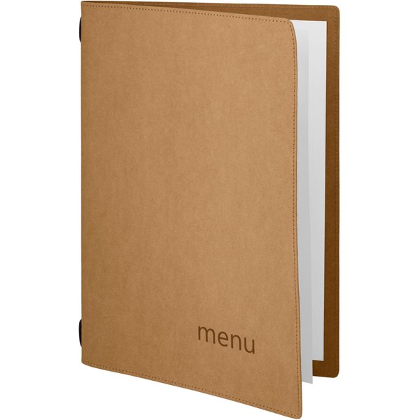 Porta menu Perdue A4, con scritta MENU VEGA; A4, 23x32.5 cm (LxH); marrone