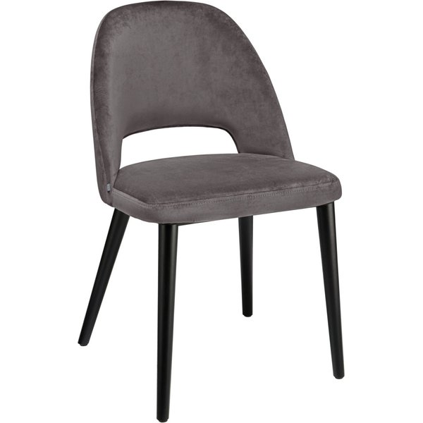 VEGA Chaise rembourrée Tonda; 51x64x78 cm (lxPxH); Assise gris, Structure noir