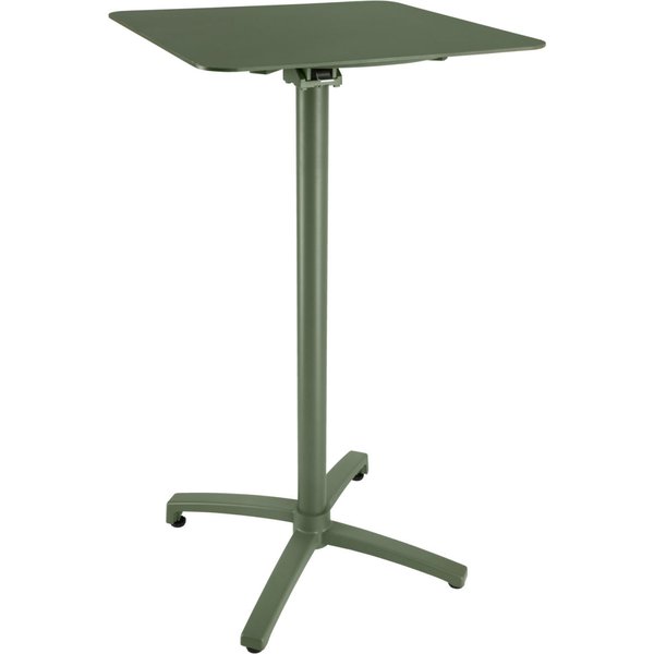 VEGA Mange-debout d'extérieur en aluminium Taipa carré; 60x60x108 cm (LxlxH); Plateau kaki, Structure kaki; carré(e)