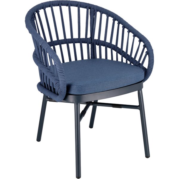 Sedia da esterno Pina VEGA; 56x61x77 cm (LxPxH); blu; 2 pz. / Pacco