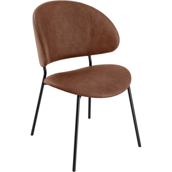 VEGA Sedia Lindo in similpelle; 55x65x85 cm (LxPxH); seduta marrone, struttura nero
