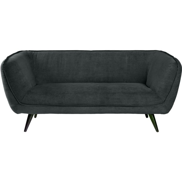Canapé Kelso velours côtelé, 3 places VEGA; 183x88x76 cm (lxPxH); Assise anthracite, Structure noir