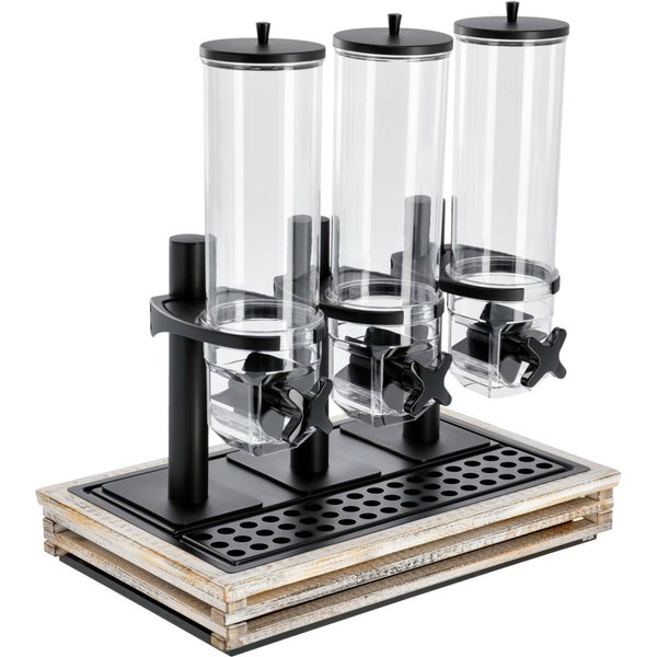VEGA Distributeur de céréales Natchez triple, GN 1/1, 3x 4l; GN 1/1, 57.5x37x65 cm (LxlxH); blanc vintage/transparent/noir; rectangulaire