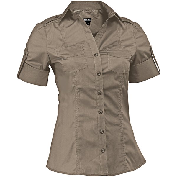 JOBELINE Chemisier femme Kate manches courtes; Taille 50; taupe