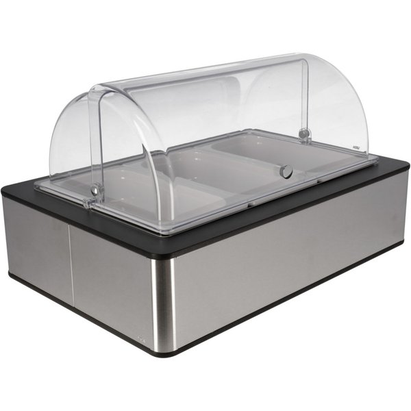 VEGA Set fraîcheur Fundale haut, 6,5 cm, 3x GN 1/3, mélamine blanche; GN 1/1, 63x42.5x33.9 cm (LxlxH); inox/anthracite/blanc/transparent; rectangulaire