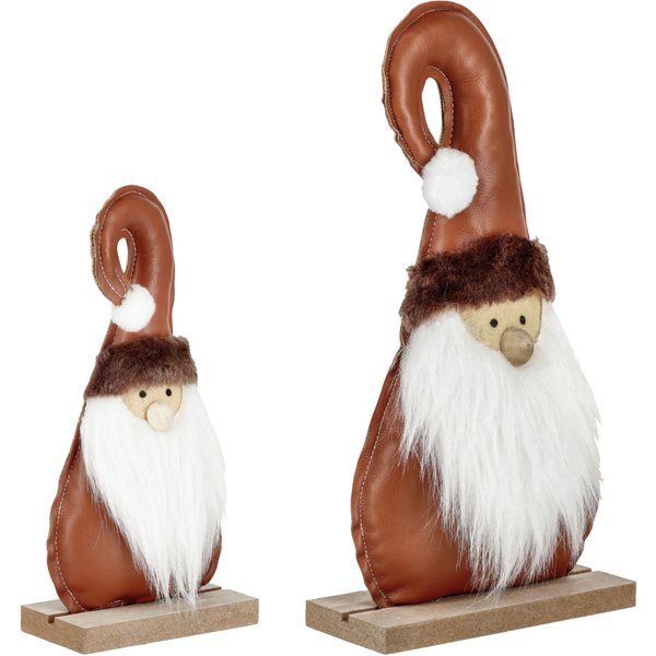Set di elfi Afrim 2 pezzi; marrone/bianco/naturale