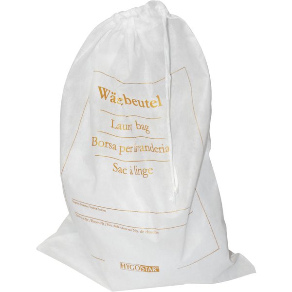Sacco portabiancheria Soft Hygostar; 54x38 cm (LxL); bianco; 50 pz. / Pacco