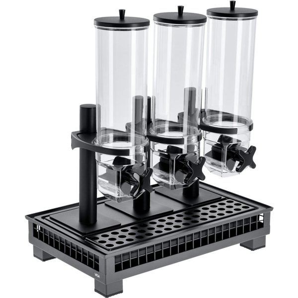 VEGA Distributeur de céréales Portland triple, GN 1/1, 3x 4l; GN 1/1, 55.4x35.2x53 cm (LxlxH); anthracite/transparent/noir; rectangulaire