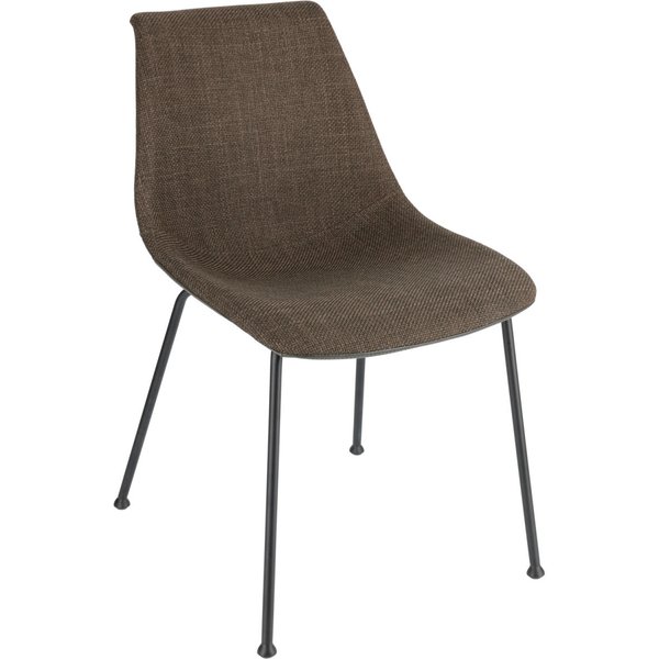 Chaise Velaro assise en tissu VEGA; 49x62x81 cm (lxPxH); Assise brun, Structure noir; 2 pièce(s) / Lot