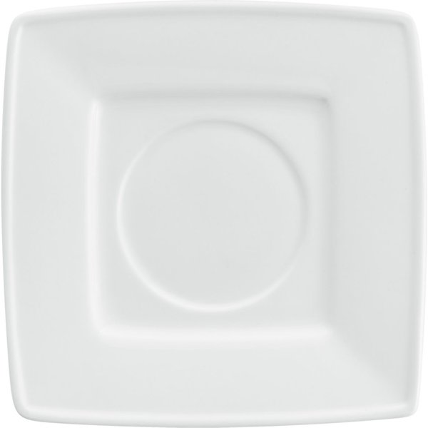 6x PULSIVA Sous-tasse café et bol à soupe Jazz; 15.5x15.5 cm (Lxl); blanc; carré(e); 6 pièce(s) / Lot