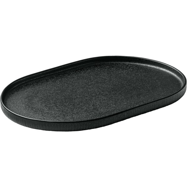 6x Playground Piatto da portata Nara con bordo rialzato; 30x20x2.4 cm (LxLxH); nero; 6 pz. / Pacco