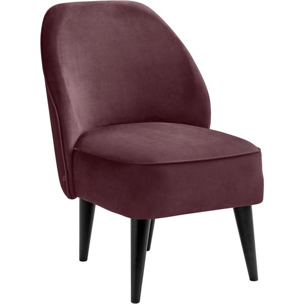 VEGA Fauteuil lounge Velluto velours; 54x60x82 cm (lxPxH); Assise violet