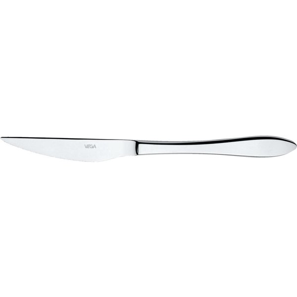12x VEGA Coltello per pizza e bistecca Salerno; 22.5 cm (L); argento, manico argento; 12 pz. / Pacco