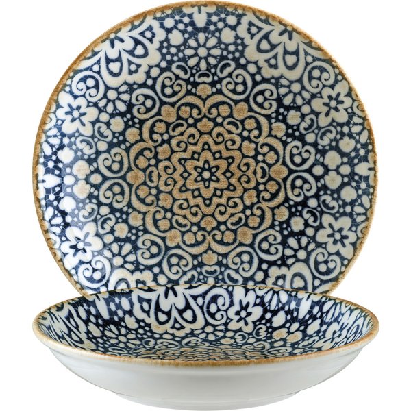 Piatto fondo Alhambra Bonna; 500 ml, 20x3.5 cm (ØxH); blu/bianco/marrone; rotonda; 12 pz. / Pacco