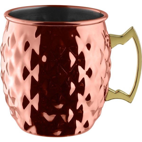 VEGA Bicchiere moscow mule Glendale effetto diamante; 550 ml, 8.7x10 cm (ØxH); rame
