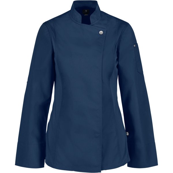 JOBELINE Veste de cuisine femme Carter manches longues; Taille 38; bleu marine