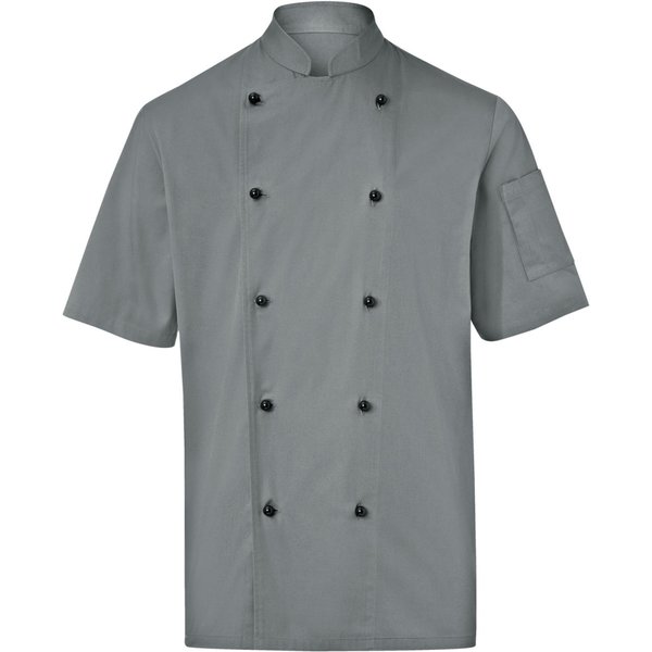 PULSIVA Veste de cuisine homme Milan manches courtes; Taille 52; gris
