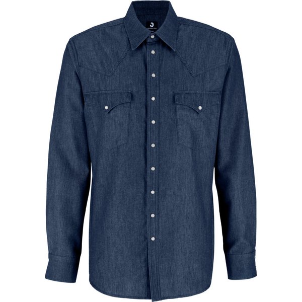 JOBELINE Chemise homme en jean Ryan manches longues; Taille 47/48; bleu foncé