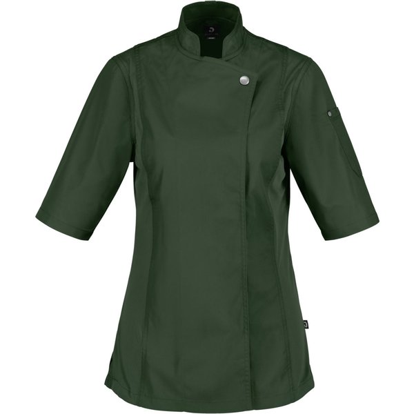 JOBELINE Veste de cuisine femme Carter manches courtes; Taille 52; olive foncé