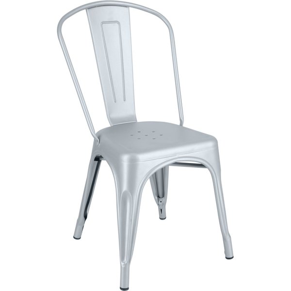 2x PULSIVA Chaise bistrot Ferano design industriel; 45x51.5x85.5 cm (lxPxH); argenté; 2 pièce(s) / Lot