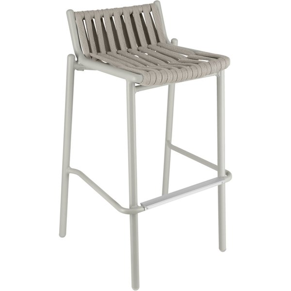 Sgabello per esterni Lumaro VEGA; 42x42x90 cm (LxPxH); seduta tortora, struttura beige; 2 pz. / Pacco