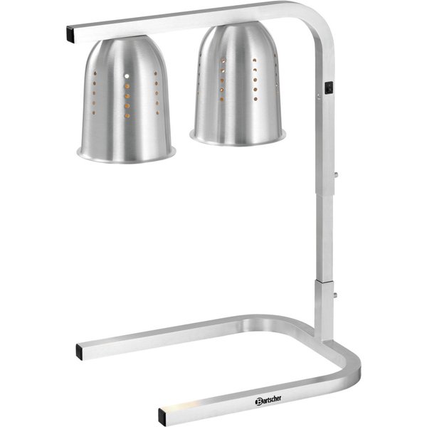 Ponte riscaldante Gastronorm 1/1 con 2 lampade riscaldanti Bartscher; 55 cm (H); argento