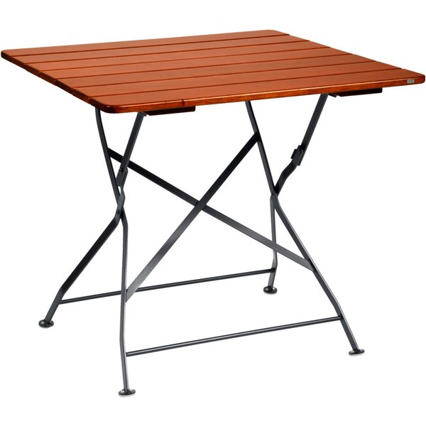 VEGA Table d'extérieur Bavaria carrée; 80x80x74 cm (LxlxH); Plateau acajou, Structure noir; carré(e)
