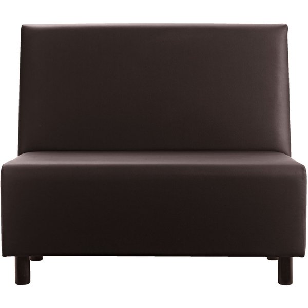 Panca imbottita Medley a due posti VEGA; 118x62x102 cm (LxPxH); seduta marrone, struttura faggio wenge