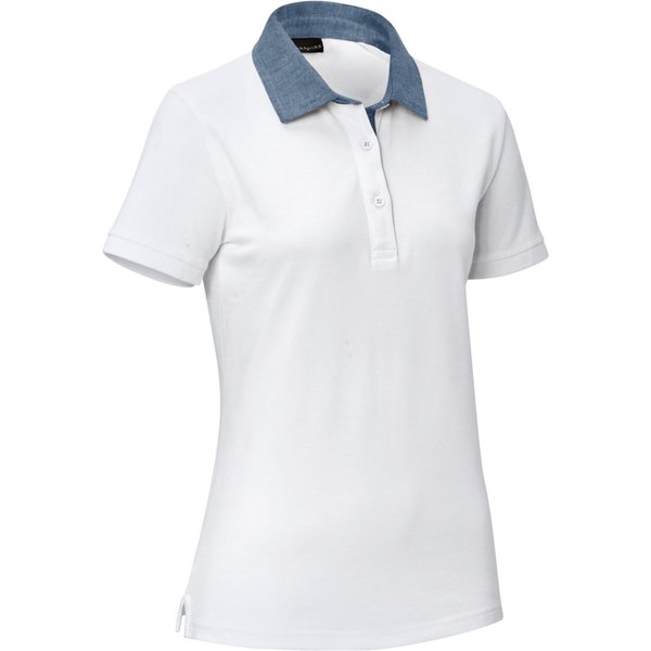 JOBELINE Polo femme Caty chambray; Taille 2XL; blanc