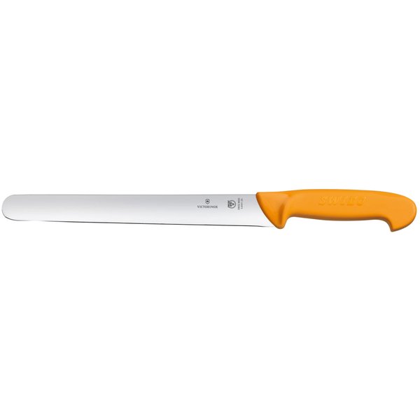 Victorinox Coltello prosciutto Swibo lama dritta, manico giallo; lunghezza lama 30 cm, 42.8 cm (L); argento/arancione