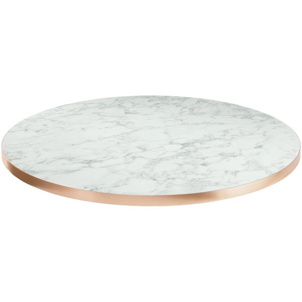 VEGA Plateau de table d'intérieur Marvani rond; 80x2.5 cm (ØxH); cuivré/blanc/marbré; rond(e)