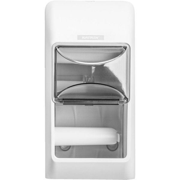 Distributeur de papier toilette 2 rouleaux Katrin; 14.5x30x14.5 cm (lxHxP); blanc