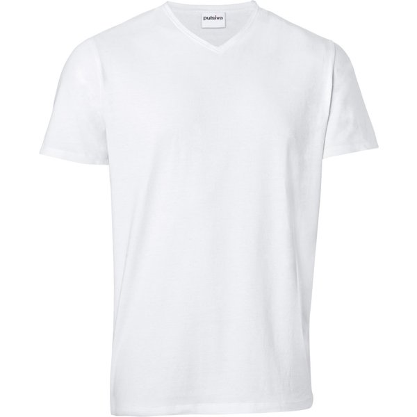 2x PULSIVA T-shirt homme col V; Taille S; blanc; 2 pièce(s) / Lot