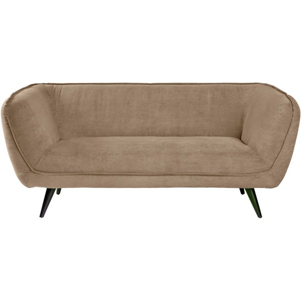 Canapé Kelso velours côtelé, 3 places VEGA; 183x88x76 cm (lxPxH); Assise taupe, Structure noir