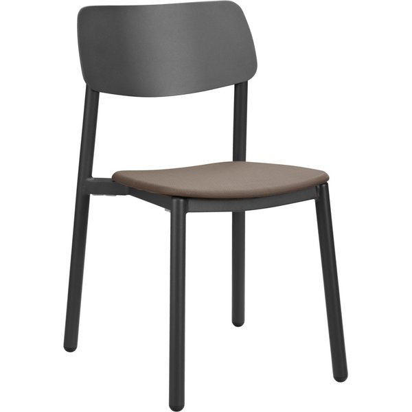Chaise d'extérieur Punta sans accoudoirs VEGA; 48.5x52.5x81 cm (lxPxH); Assise taupe, Structure anthracite; 4 pièce(s) / Lot