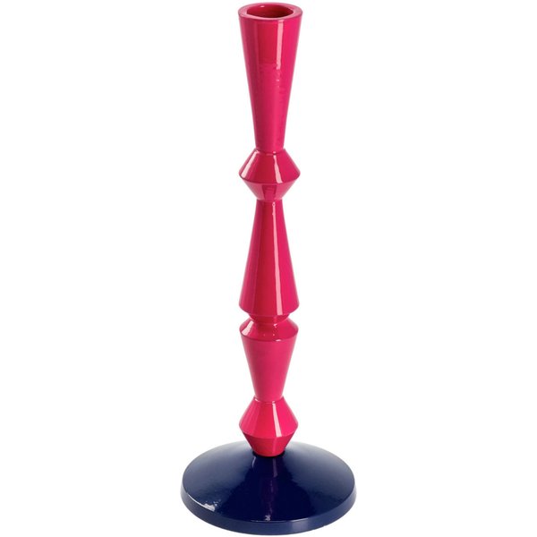 Bougeoir Andris; 9.5x25 cm (ØxH); rose intense/bleu foncé