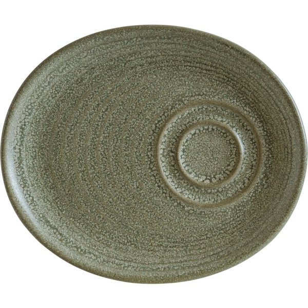 Piattino tazza cappuccino Adelfa Ripple Bonna; 20x17x2 cm (LxLxH); verde; 12 pz. / Pacco