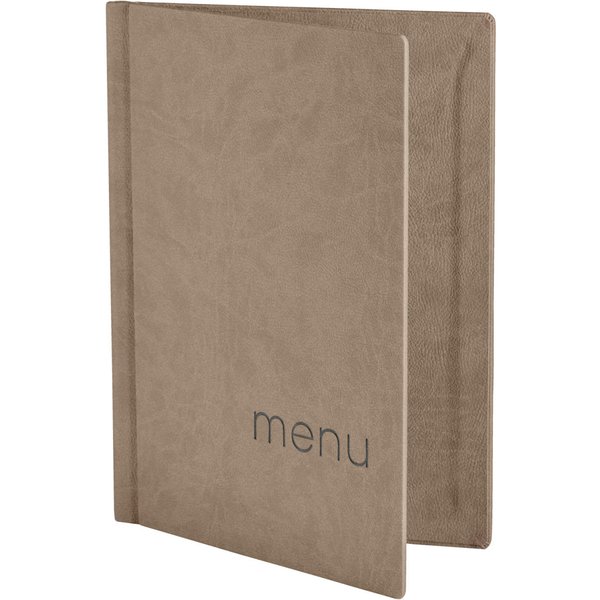 Protège-menu Perron avec inscription MENU VEGA; A4, 22.5x30.5 cm (lxH); taupe